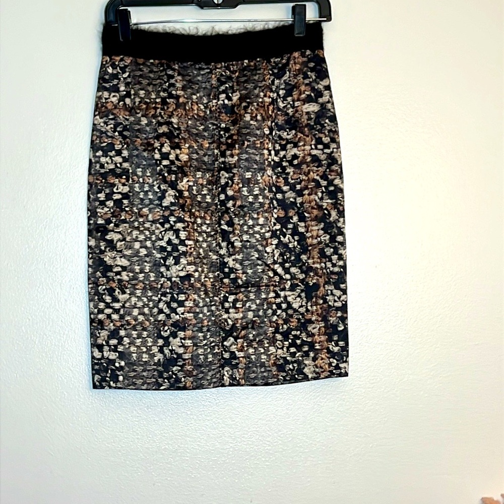 Giambattista Valli Paris Silk Multi Colored Mini Pencil Skirt Small